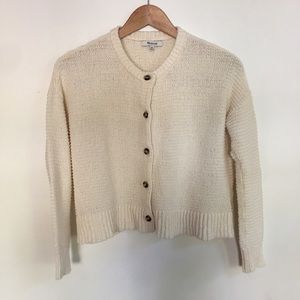 Madewell Deville Cardigan Sweater in Cloud, XXS.